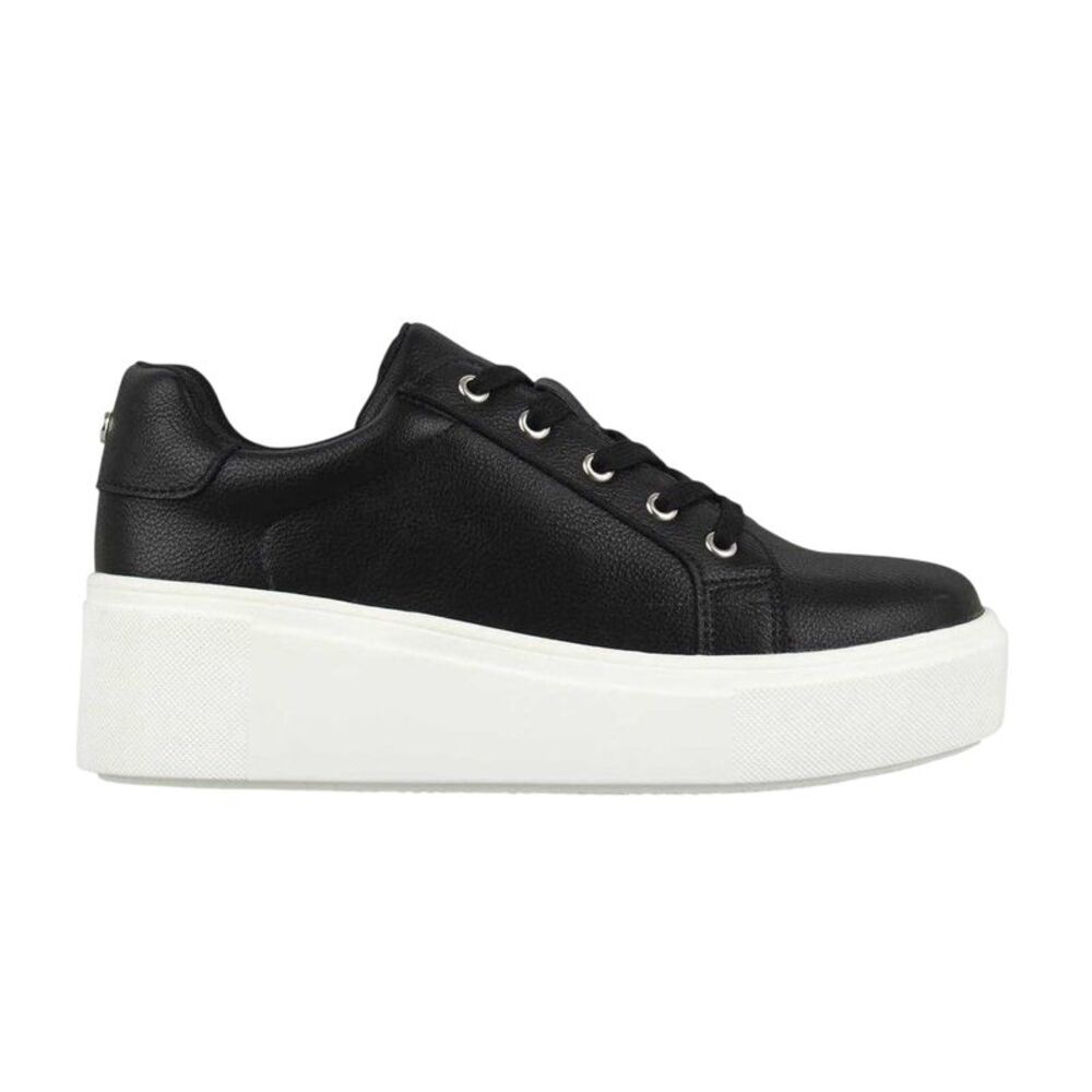Miso Womens/Ladies Wedge Heel Chunky Flat Sneakers / Black/White